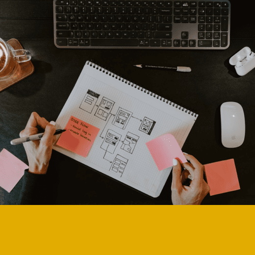 Notizbuch und Geschäftsplan