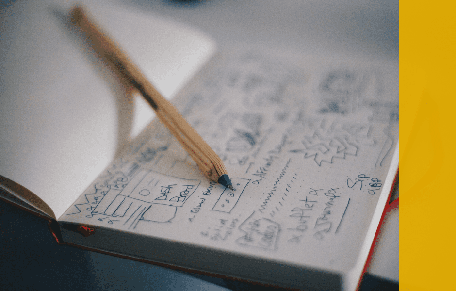 Notizbuch und Geschäftsplan